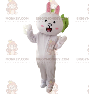Gigantisch wit konijn BIGGYMONKEY™ mascottekostuum, pluche