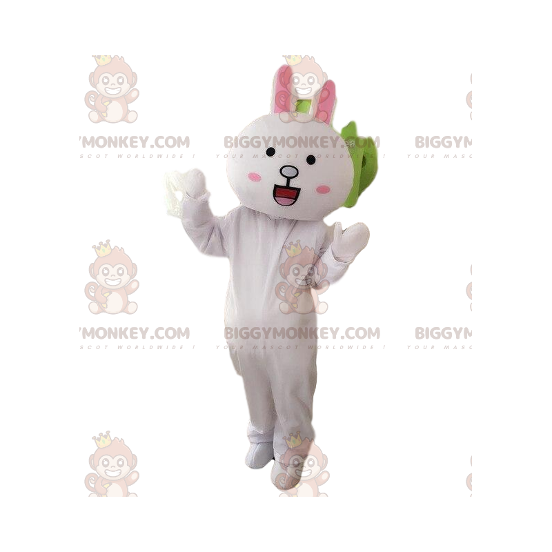 Costume da mascotte gigante bianco coniglio BIGGYMONKEY™