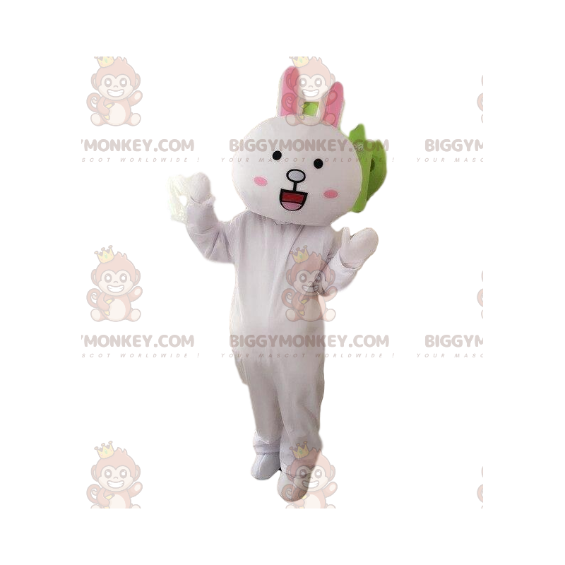 Kæmpe hvid kanin BIGGYMONKEY™ maskot kostume, plys kanin