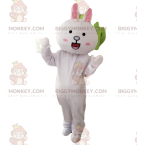 Costume da mascotte gigante bianco coniglio BIGGYMONKEY™