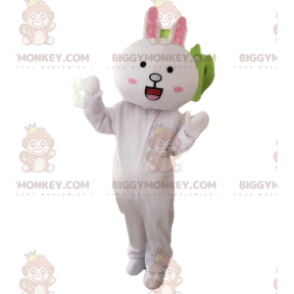 Riesiges weißes Kaninchen BIGGYMONKEY™ Maskottchen-Kostüm
