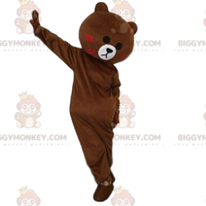 Brun bamse BIGGYMONKEY™ maskotkostume, bjørnekostume, bamse -