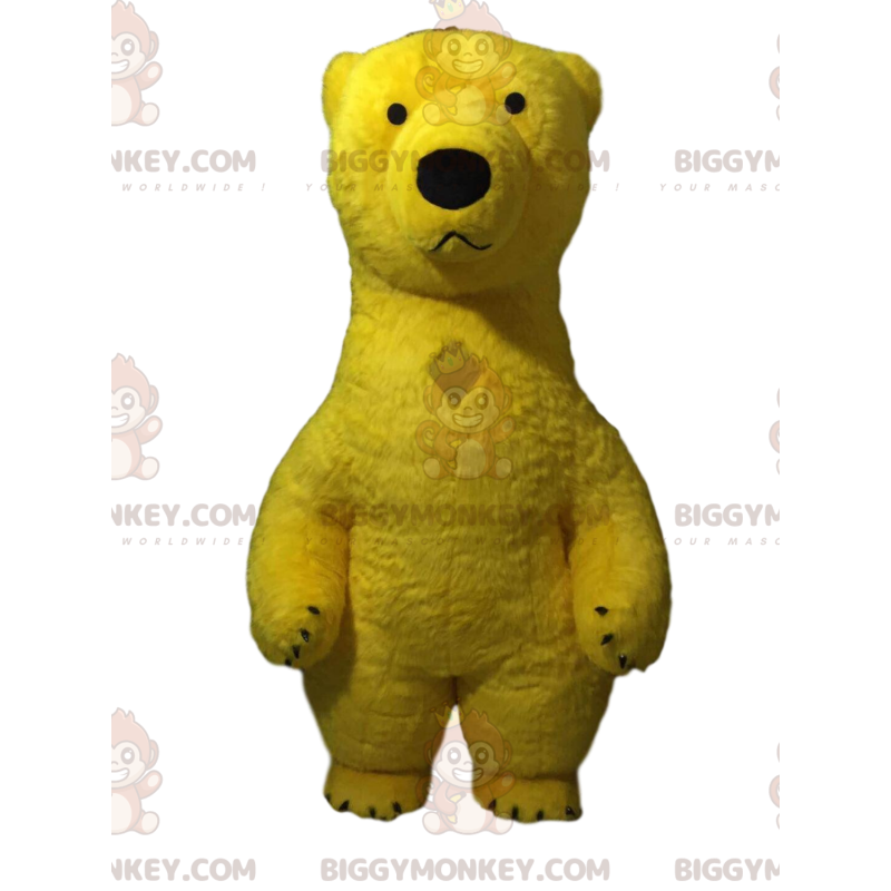 Oppustelig gul bamse BIGGYMONKEY™ maskotkostume, gul