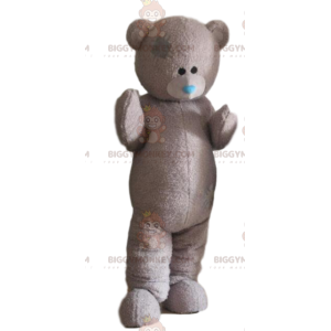 Grå bamse BIGGYMONKEY™ maskotkostume, bjørnekostume, stilfuld