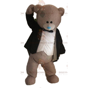 Costume de mascotte BIGGYMONKEY™ d'ours gris, costume de marié