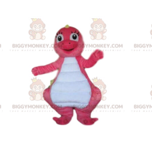 Disfraz de mascota BIGGYMONKEY™ dinosaurio rosa y blanco