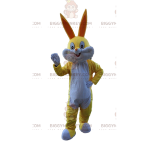 Disfraz de mascota BIGGYMONKEY™ conejo amarillo y blanco