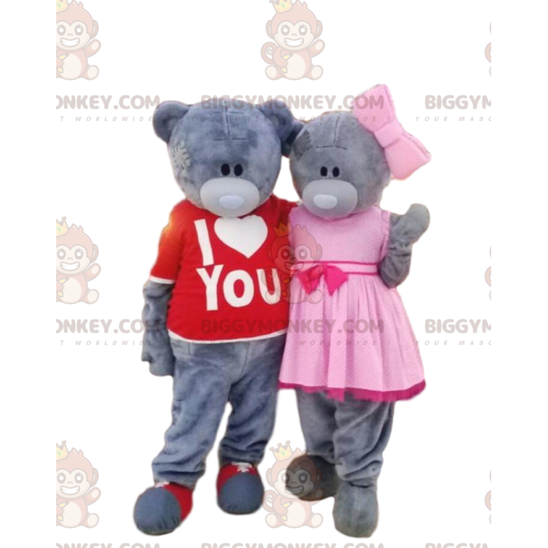 2 BIGGYMONKEY™s mascota de osos de peluche grises, disfraces de