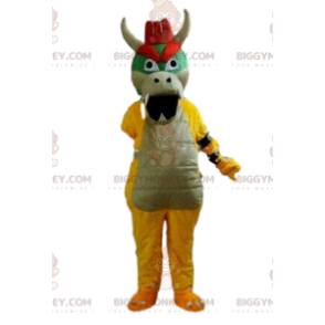 Fierce dragon BIGGYMONKEY™ maskotdräkt, färgglad drakdräkt -