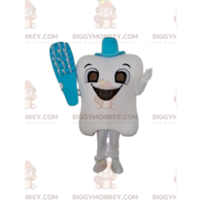 Λευκή στολή μασκότ BIGGYMONKEY™ με οδοντόβουρτσα, οδοντόβουρτσα