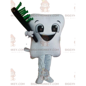 Disfraz de mascota White Tooth BIGGYMONKEY™ con cepillo de