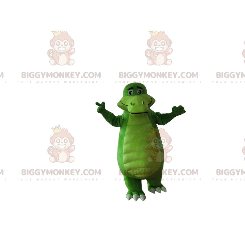 Costume mascotte coccodrillo verde BIGGYMONKEY™, costume da