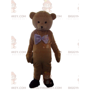 Brun bamse BIGGYMONKEY™ maskotkostume, bjørnekostume, bamse -