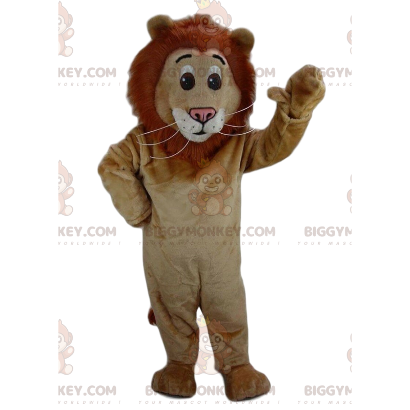 Brown lion BIGGYMONKEY™ mascot costume, lion costume, lion