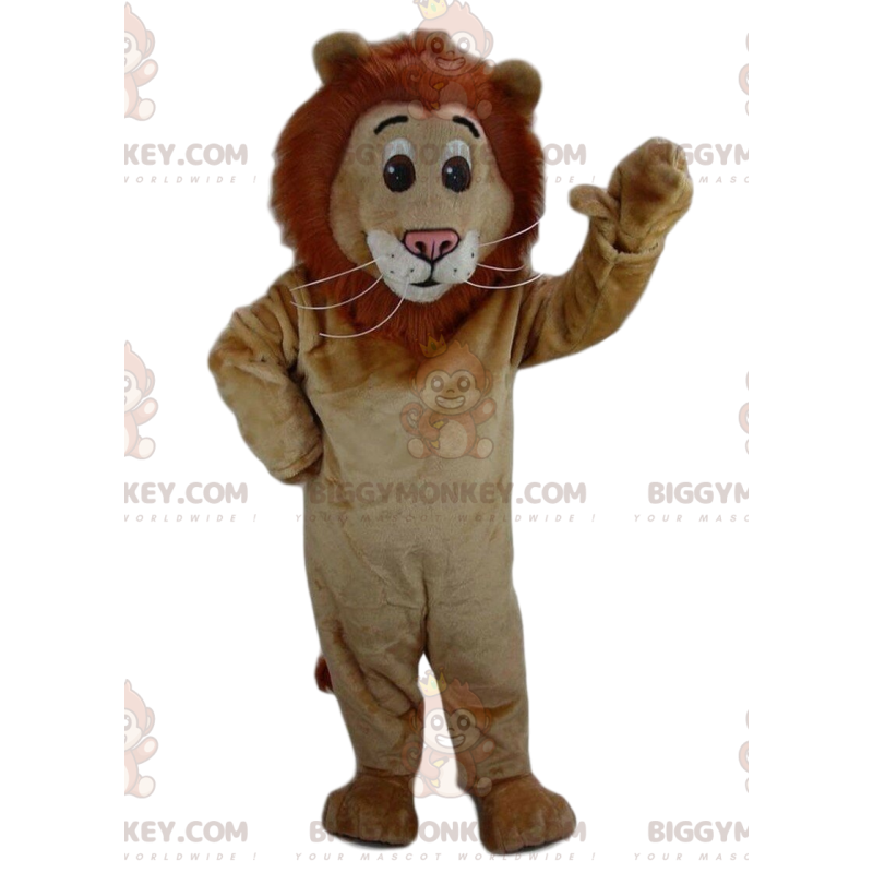 Brun løve BIGGYMONKEY™ maskot kostume, løve kostume, løve fancy