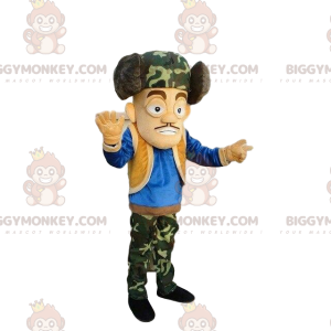 BIGGYMONKEY™ Bauarbeiter-Maskottchen-Kostüm mit Schutzhelm -