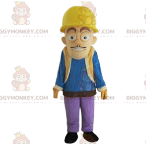 BIGGYMONKEY™ Costume da mascotte da operaio edile con elmetto -