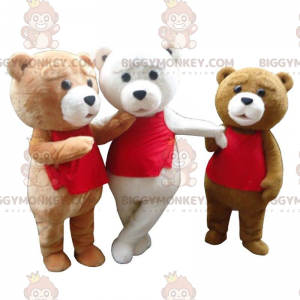 3 mascottes BIGGYMONKEY™ d'ours, costumes de nounours, 3