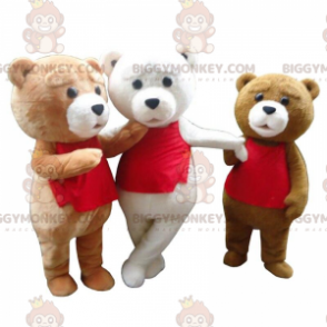 3 bear mascot BIGGYMONKEY™s, teddy bear costumes, 3 teddy bears