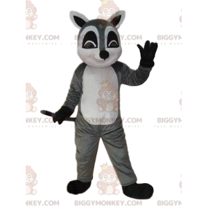 Costume de mascotte BIGGYMONKEY™ de lémurien gris et blanc