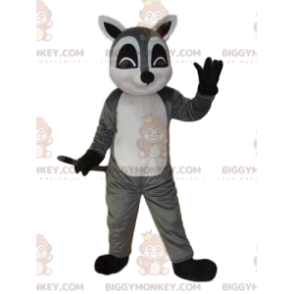 Disfraz de mascota BIGGYMONKEY™ lémur gris y blanco, disfraz de