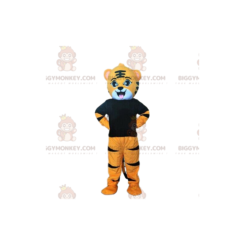 Costume de mascotte BIGGYMONKEY™ de tigre orange, blanc et