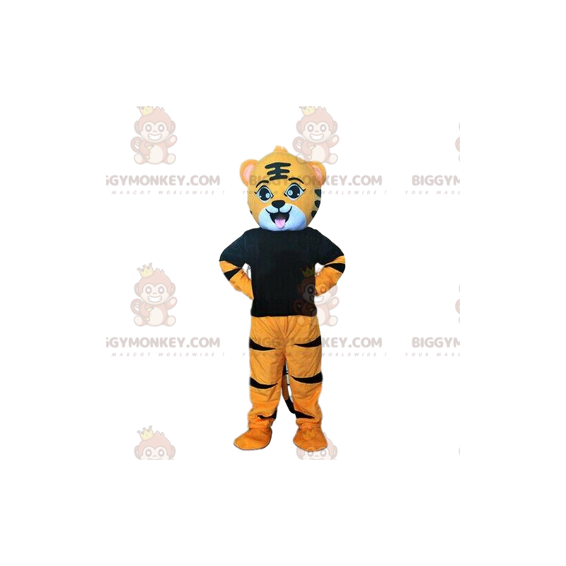 Oranje, witte en zwarte tijger BIGGYMONKEY™ mascottekostuum