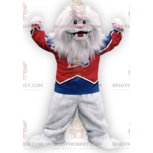 Furry White Monster White Yeti BIGGYMONKEY™ Mascot Costume –