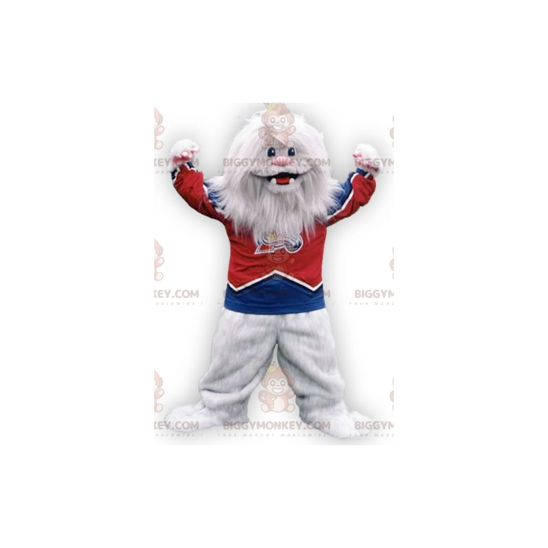 Costume de mascotte BIGGYMONKEY™ de yéti blanc de monstre blanc