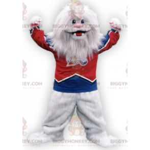 Costume mascotte BIGGYMONKEY™ bianco mostro bianco peloso -