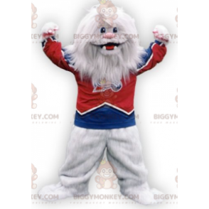 Furry White Monster White Yeti BIGGYMONKEY™ Mascottekostuum -