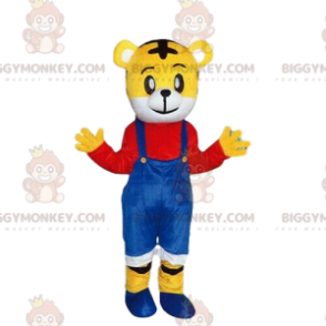 BIGGYMONKEY™ costume mascotte di tigre gialla in abito