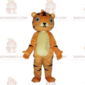 Costume da mascotte BIGGYMONKEY™ tigre arancione e nera