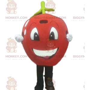 Rött äpple BIGGYMONKEY™ maskotdräkt, röd körsbärsdräkt