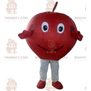 Rött äpple BIGGYMONKEY™ maskotdräkt, röd körsbärsdräkt