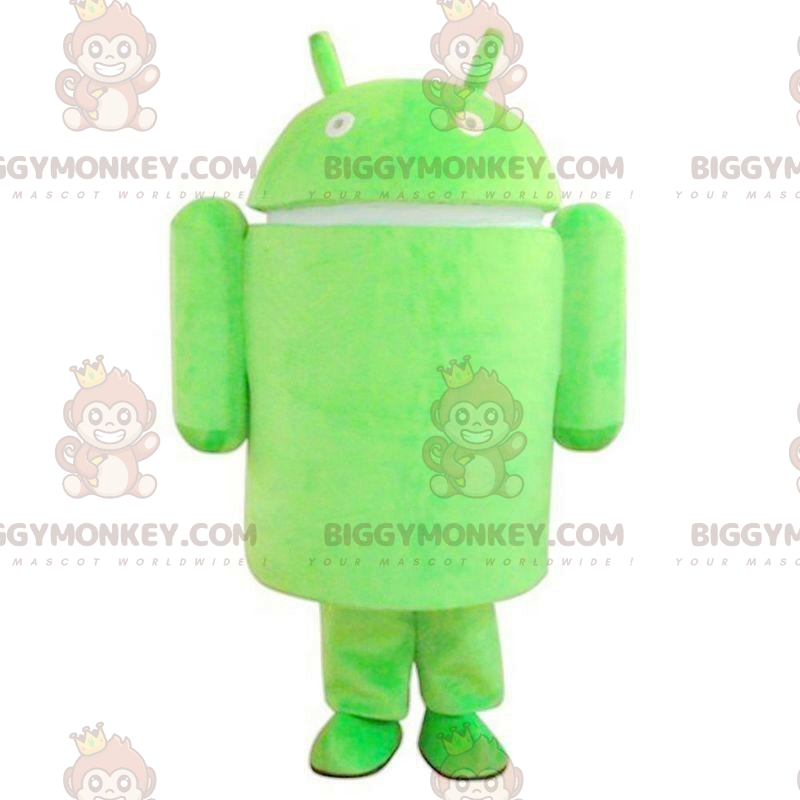 Στολή μασκότ BIGGYMONKEY™ Android, πράσινη στολή ρομπότ