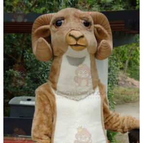 Brown and White Ram Goat BIGGYMONKEY™ Mascot Costume -