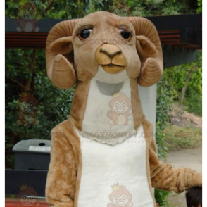 Disfraz de mascota de carnero marrón y blanco BIGGYMONKEY™ -