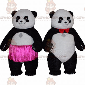 2 mascotte panda di BIGGYMONKEY, costumi da panda, animali