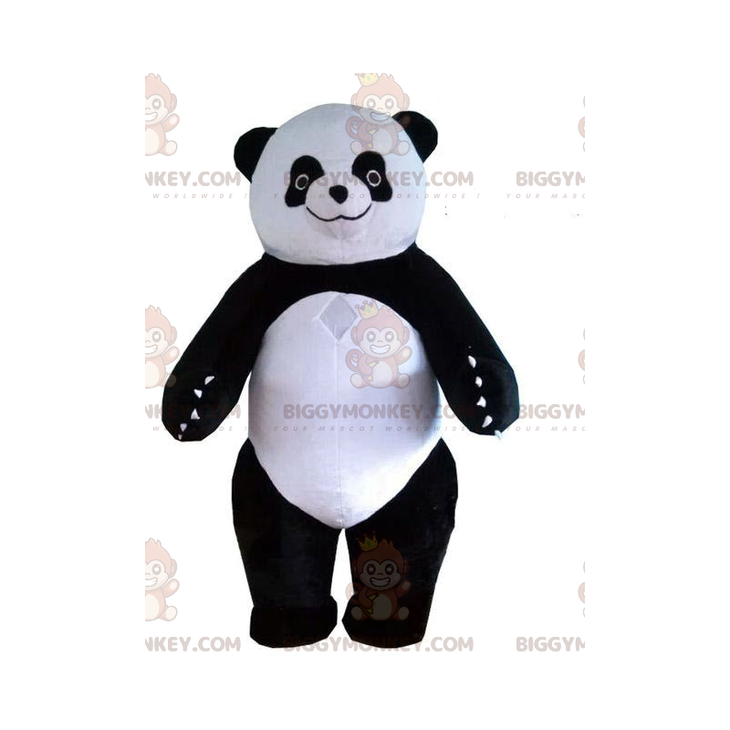 Disfraz de mascota BIGGYMONKEY™ de panda blanco y negro