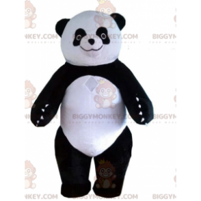 Traje de mascote BIGGYMONKEY™ de panda preto e branco, fantasia