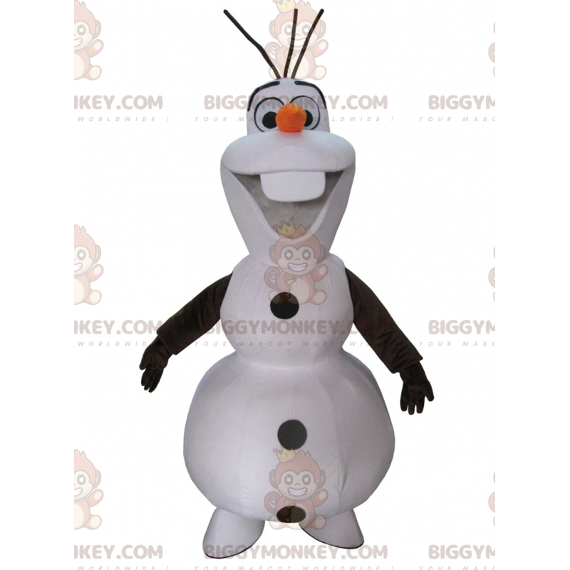 BIGGYMONKEY™ Mascot Costume of Olaf, Famous Cartoon Snowman -
