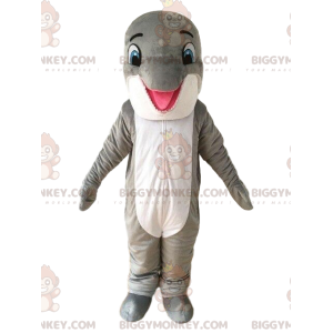 Costume de mascotte BIGGYMONKEY™ de dauphin gris et blanc