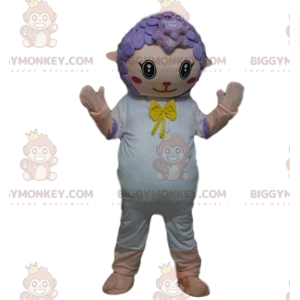 Traje de mascote de ovelha BIGGYMONKEY™, fantasia de cabra