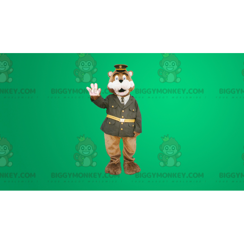 Brown Bear BIGGYMONKEY™ Mascot Costume Dressed In Police