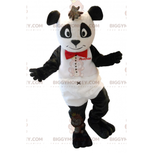 Suloinen mustavalkoinen Panda BIGGYMONKEY™ maskottiasu -