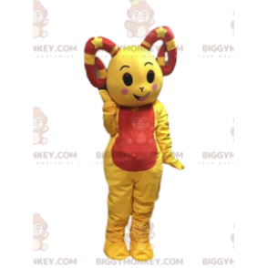 Costume de mascotte BIGGYMONKEY™ de mouton jaune, costume de
