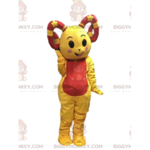 Traje de mascote BIGGYMONKEY™ ovelha amarela, fantasia de