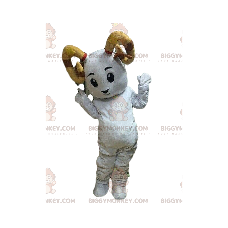 Traje de mascote de ovelha BIGGYMONKEY™, fantasia de cabra