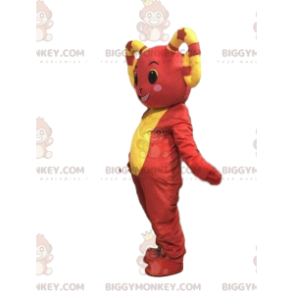 BIGGYMONKEY™ mascotte kostuum geel en rood schaap geit kostuum